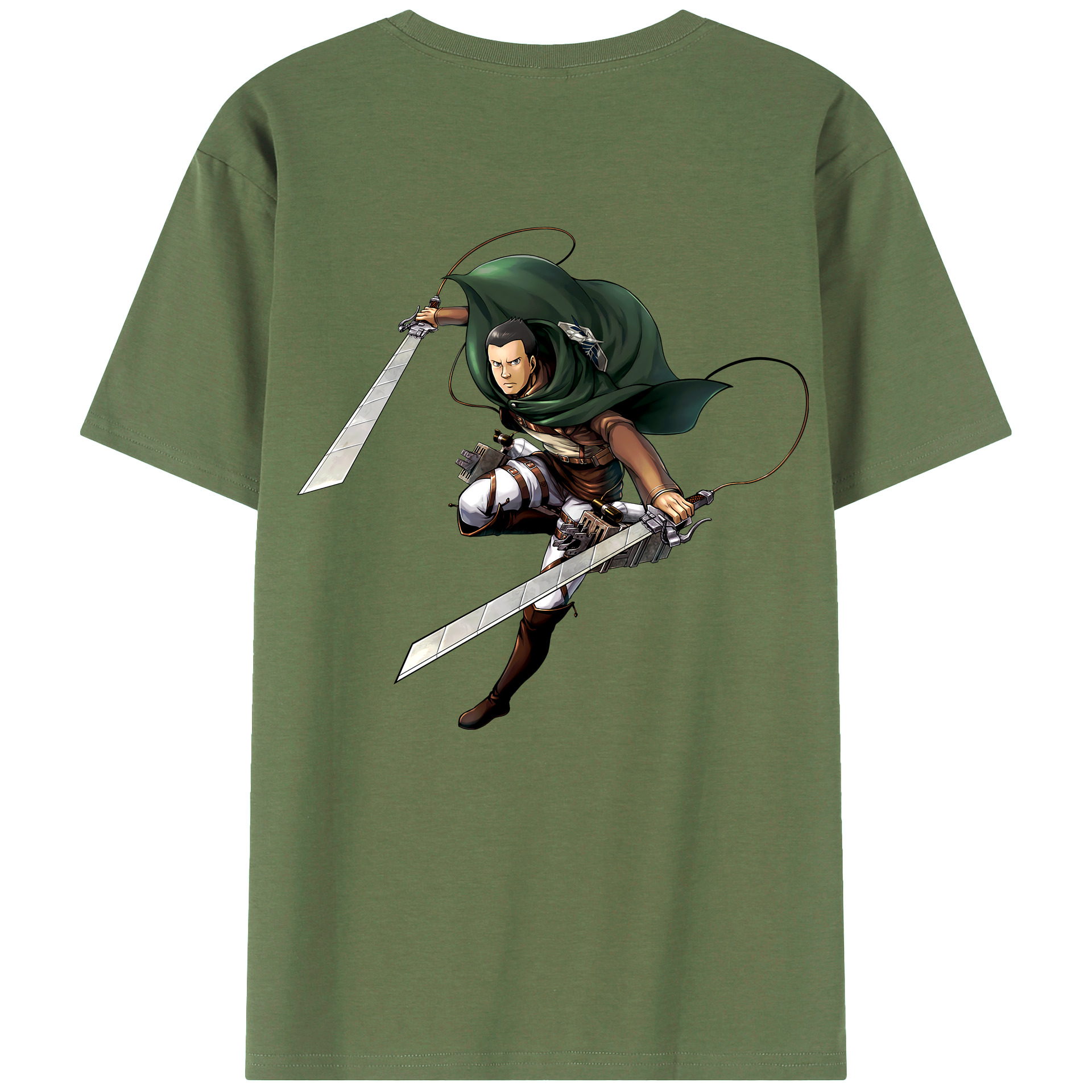 （画像用） 進撃の巨人 Attack on Titan 綿100％ メンズ半袖Tシャツ（バックプリント） 通気性